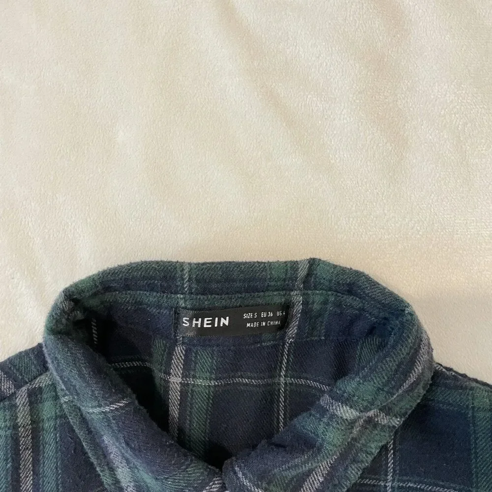 Shein Dark Green Flannel